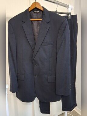 Jos A Bank  "Gordon" Full Suit In Navy 100% Wool Top 41RG Slacks 35 RG